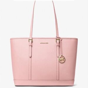 Michael Kors Jet Set Travel Large Saffiano Powder Blush Leather Tote Bag New